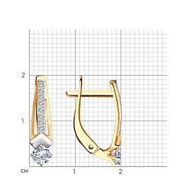 Серьги Diamant - Золото 585, Фианит (арт. 51-120-02322-1)