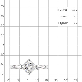 Кольцо Аквамарин - Серебро 925, Фианит (арт. 600655.5)