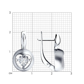 Серьги SOKOLOV - Серебро 925, Swarovski (арт. 89020138)