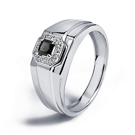 Кольцо Platinum Lab. - Платина 950 (арт. ПК-277Ч-01)