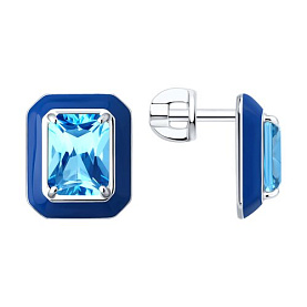 Серьги SOKOLOV - Серебро 925, Фианит, Эмаль (арт. 94027098)