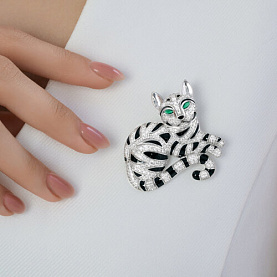 Брошь SOKOLOV - Серебро 925, Фианит, Эмаль (арт. 94049011)