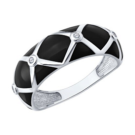 Кольцо Diamant - Серебро 925, Фианит, Эмаль (арт. 94-110-00235-2)