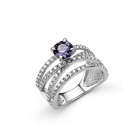 Кольцо Дар - Серебро 925, Синтетический александрит, Фианит (арт. К-5237рс94600)