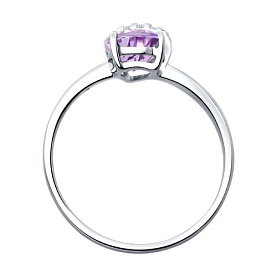 Кольцо SOKOLOV - Серебро 925, Аметист, Фианит (арт. 92014430)