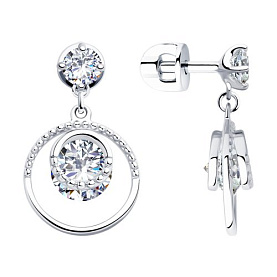 Серьги SOKOLOV - Серебро 925, Фианит (арт. 94023477)