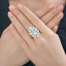 Кольцо Diamant - Серебро 925, Топаз, Фианит (арт. 94-310-00111-1)