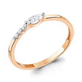 Кольцо Аквамарин - Золото 585, Фианит (арт. 67134.1)