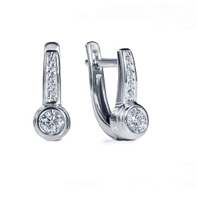 Серьги Platinum Lab. - Платина 950, Бриллиант (арт. ПС-019-01)