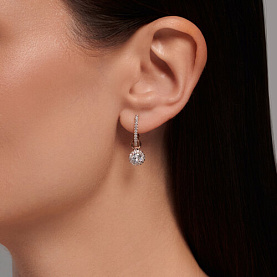 Серьги SOKOLOV - Золото 585, Фианит (арт. 029846)