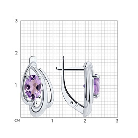 Серьги Diamant - Серебро 925, Аметист (арт. 94-320-00174-2)
