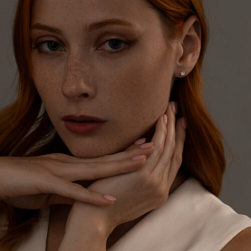 Серьги SOKOLOV - Серебро 925, Бриллиант, Бриллиант голубой, Бриллиант коньячный (арт. 87020051)