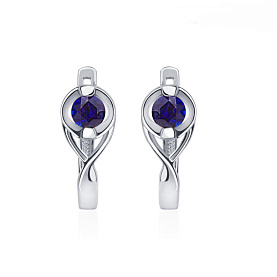 Серьги Platinum Lab. - Платина 950, Сапфир (арт. ПС-209С-01)
