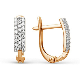 Серьги ЮФ Династия - Золото 585, Фианит (арт. 000592-1102)