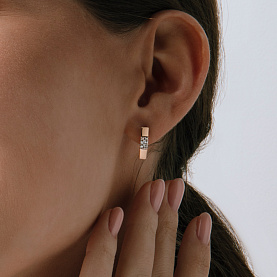 Серьги ЮФ Династия - Золото 375, Фианит (арт. 000842-5102)