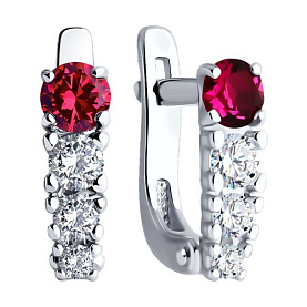 Серьги SOKOLOV - Серебро 925, Swarovski , Фианит (арт. 94026623)
