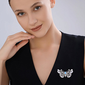 Брошь SOKOLOV - Серебро 925, Фианит (арт. 94040354)