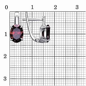 Серьги Красная пресня - Серебро 925, Фианит (арт. 33814974Пл18)
