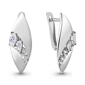 Серьги Аквамарин - Серебро 925, Фианит (арт. 45849А.5)