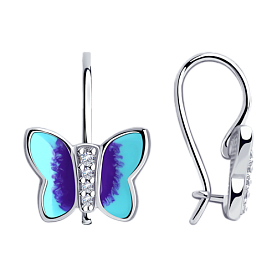 Серьги SOKOLOV - Серебро 925, Фианит, Эмаль (арт. 94024010)