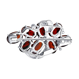 Брошь SOKOLOV - Серебро 925, Гранат (арт. 92040030)