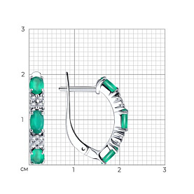 Серьги SOKOLOV - Серебро 925, Агат, Фианит (арт. 92022450)