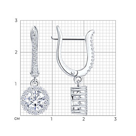 Серьги SOKOLOV - Серебро 925, Фианит (арт. 94026340-91)