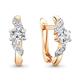 Серьги Аквамарин - Серебро 925, Фианит (арт. 48808А.6)