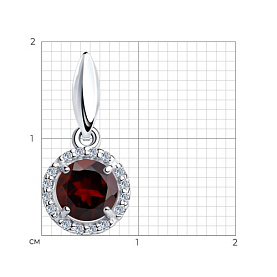 Подвеска SOKOLOV - Серебро 925, Гранат, Фианит (арт. 92030330)