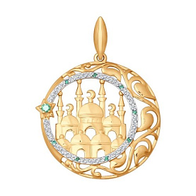 Подвеска SOKOLOV - Золото 585, Фианит (арт. 034825)