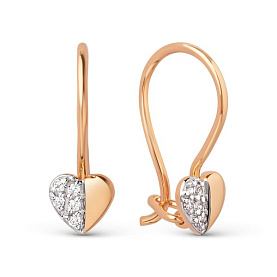 Серьги ЮФ Династия - Золото 585, Фианит (арт. 031702-1102)