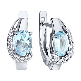 Серьги Diamant - Серебро 925, Топаз, Фианит (арт. 94-320-00183-1)