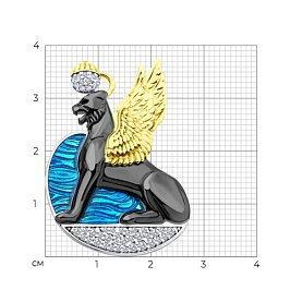 Брошь Diamant - Серебро 925, Фианит, Эмаль (арт. 94-140-02307-1)