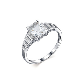 Кольцо Дар - Серебро 925, Горный хрусталь, Фианит (арт. К-3715рс42900)