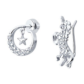 Серьги SOKOLOV - Серебро 925, Фианит (арт. 94026199)