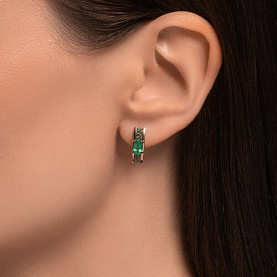 Серьги SOKOLOV - Золото 585, Агат, Фианит (арт. 727966)