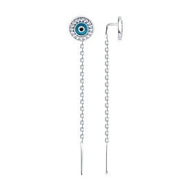 Серьги Diamant - Серебро 925, Фианит, Эмаль (арт. 94-123-02227-1)