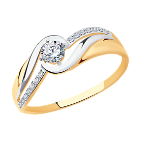 Кольцо SOKOLOV - Золото 375, Фианит (арт. 017415-4)