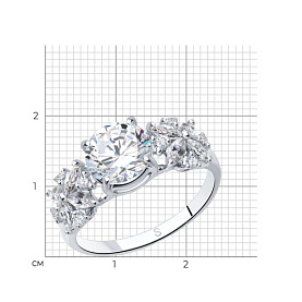 Кольцо SOKOLOV - Серебро 925, Фианит (арт. 94012395)