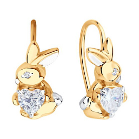 Серьги Diamant - Золото 585, Фианит (арт. 51-120-02852-1)