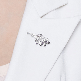 Брошь SOKOLOV - Серебро 925, Аметист, Фианит (арт. 92040011)