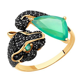 Кольцо SOKOLOV - Золото 375, Агат, Фианит (арт. 37715741)