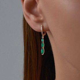 Серьги Diamant - Золото 585, Агат (арт. 51-321-02465-3)