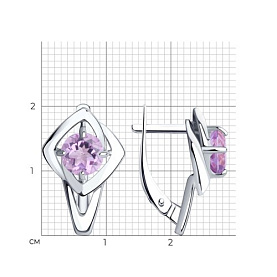 Серьги Diamant - Серебро 925, Аметист (арт. 94-320-00605-2)