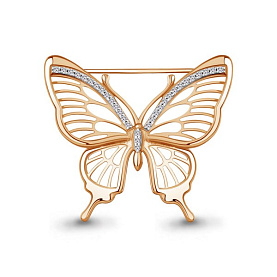 Брошь Аквамарин - Серебро 925, Фианит (арт. 77453А.6)