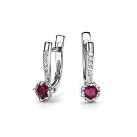 Серьги Дар - Серебро 925, Родолит, Фианит (арт. С-5172рс41000)