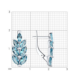Серьги Diamant - Серебро 925, Синтетический ситалл (арт. 94-320-02172-2)