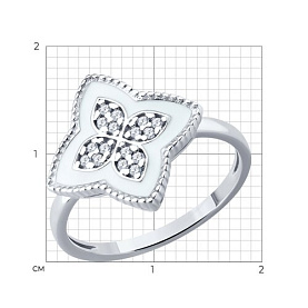 Кольцо SOKOLOV - Серебро 925, Фианит, Эмаль (арт. 94014659)