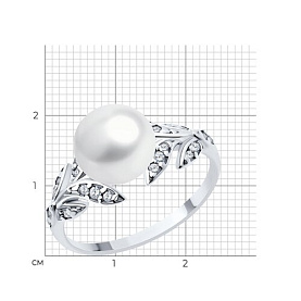 Кольцо SOKOLOV - Серебро 925, Жемчуг культивированный, Фианит (арт. 92014436)