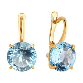 Серьги SOKOLOV - Золото 585, Топаз, Фианит (арт. 727557)